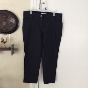 Navy cropped dress pants